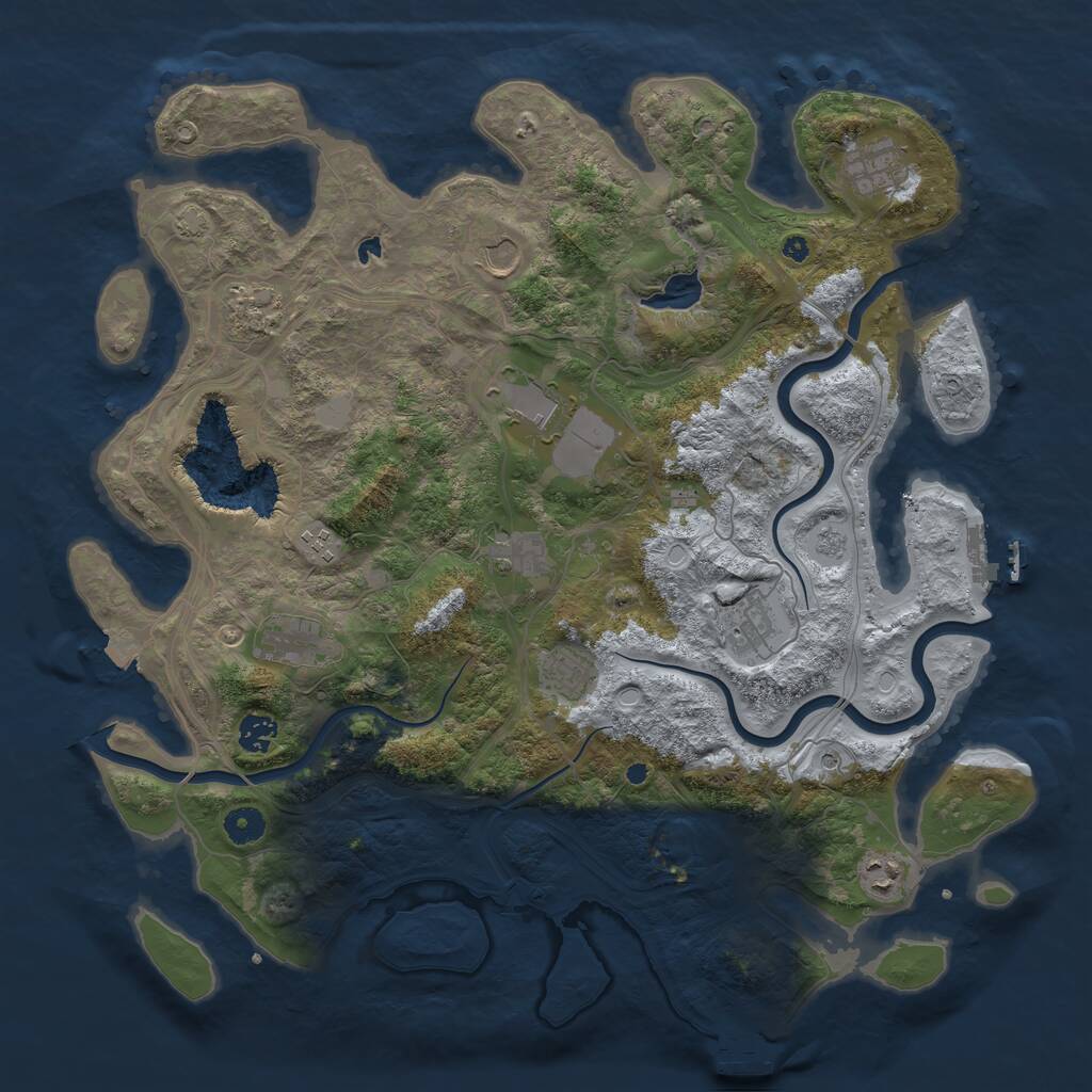 Rust Map: Procedural Map, Size: 4250, Seed: 3242858, 17 Monuments