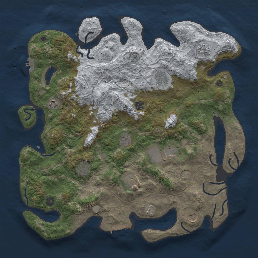 Rust Map: Procedural Map, Size: 4250, Seed: 5424558, 19 Monuments