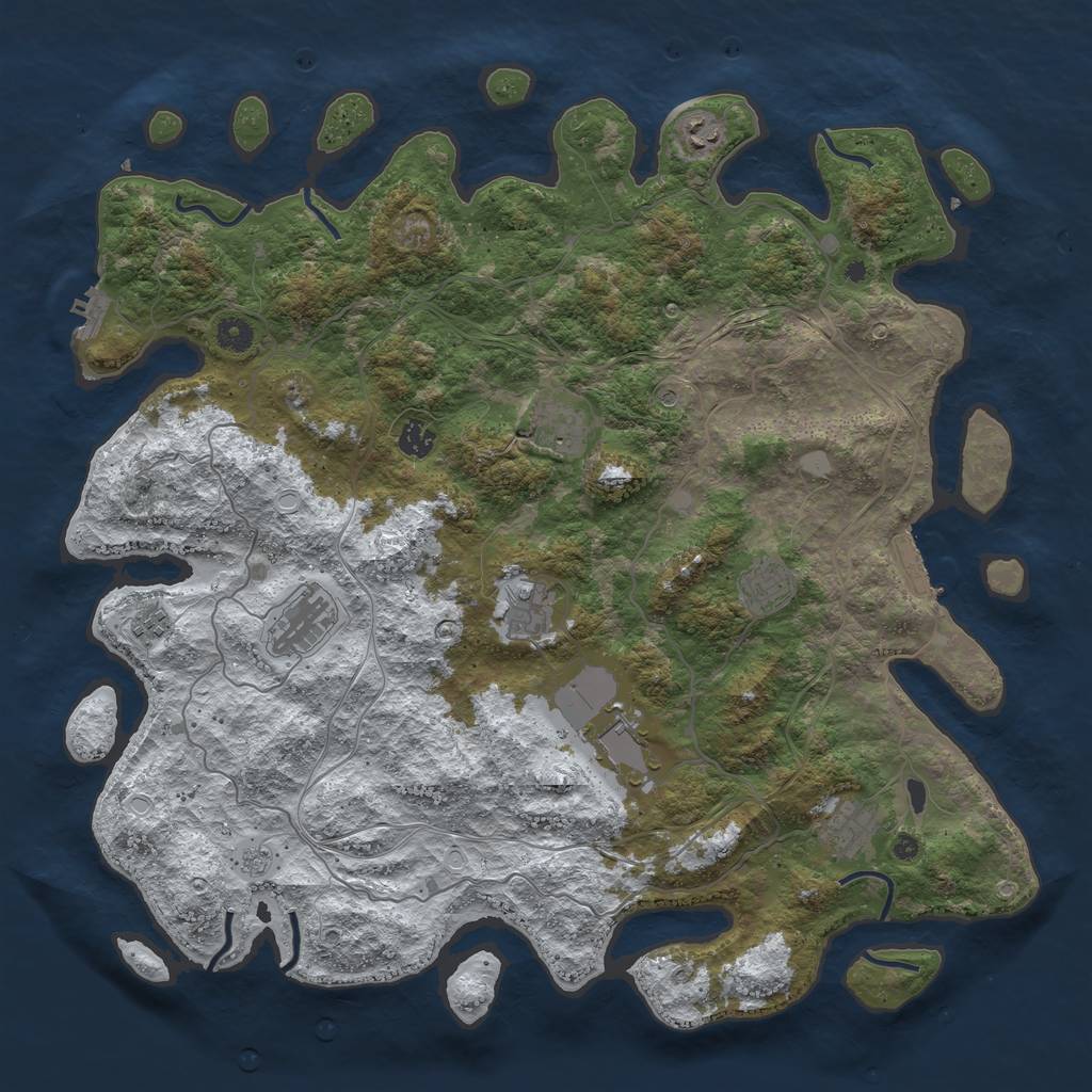 Rust Map: Procedural Map, Size: 4500, Seed: 1100162, 18 Monuments