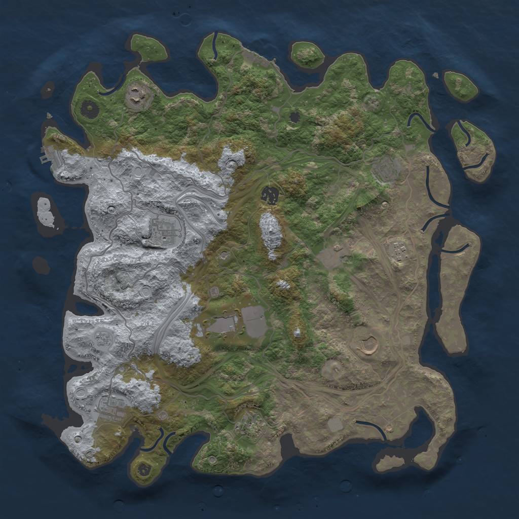 Rust Map: Procedural Map, Size: 4250, Seed: 773123, 19 Monuments