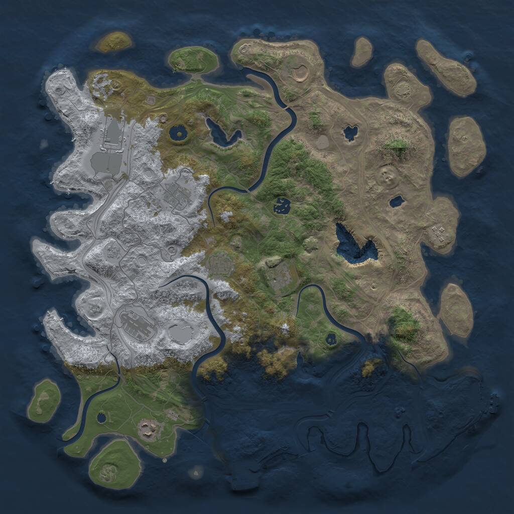 Rust Map: Procedural Map, Size: 4500, Seed: 2620769, 15 Monuments