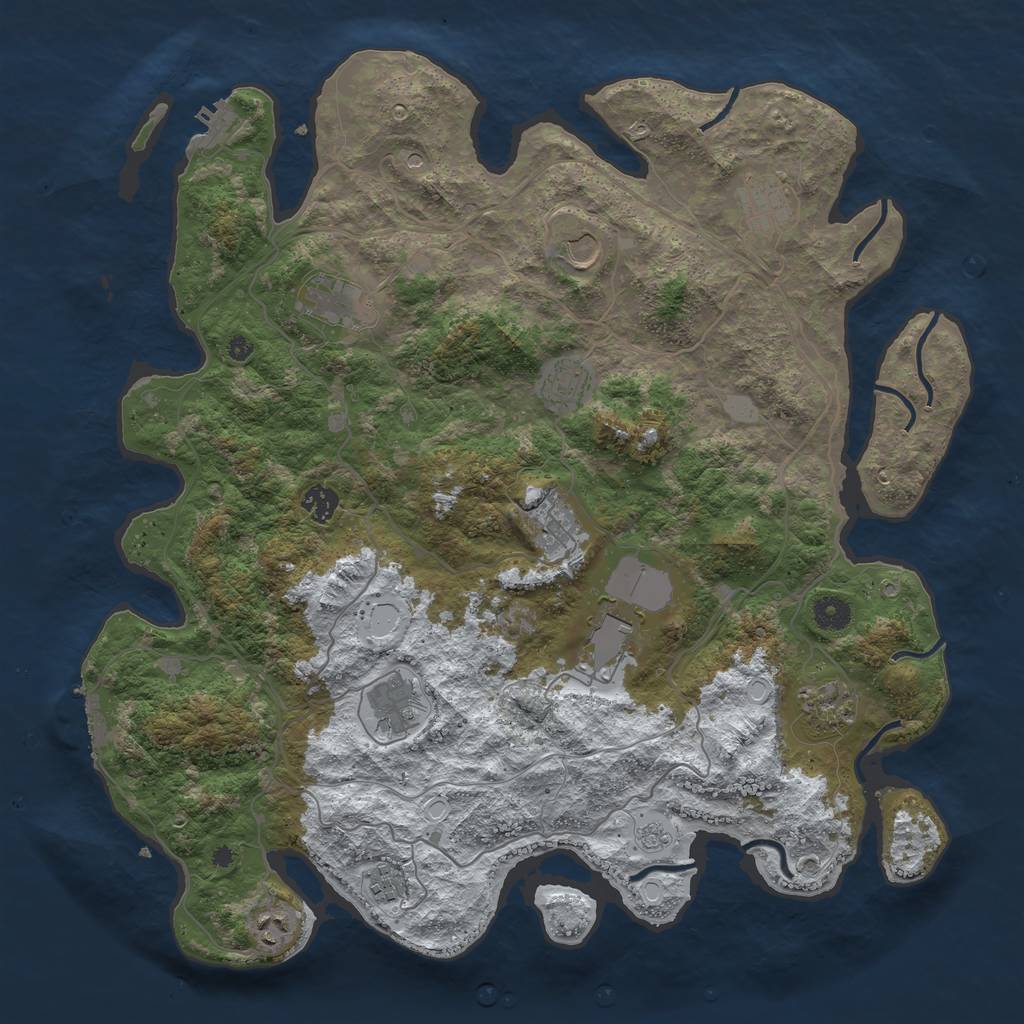 Rust Map: Procedural Map, Size: 4250, Seed: 6440081, 20 Monuments