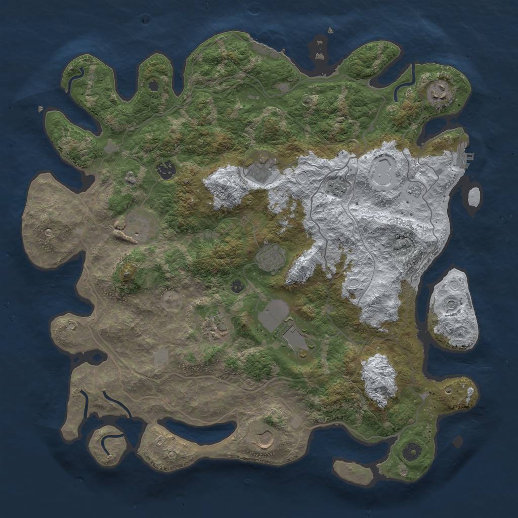 Rust Map: Procedural Map, Size: 4250, Seed: 5431529, 18 Monuments