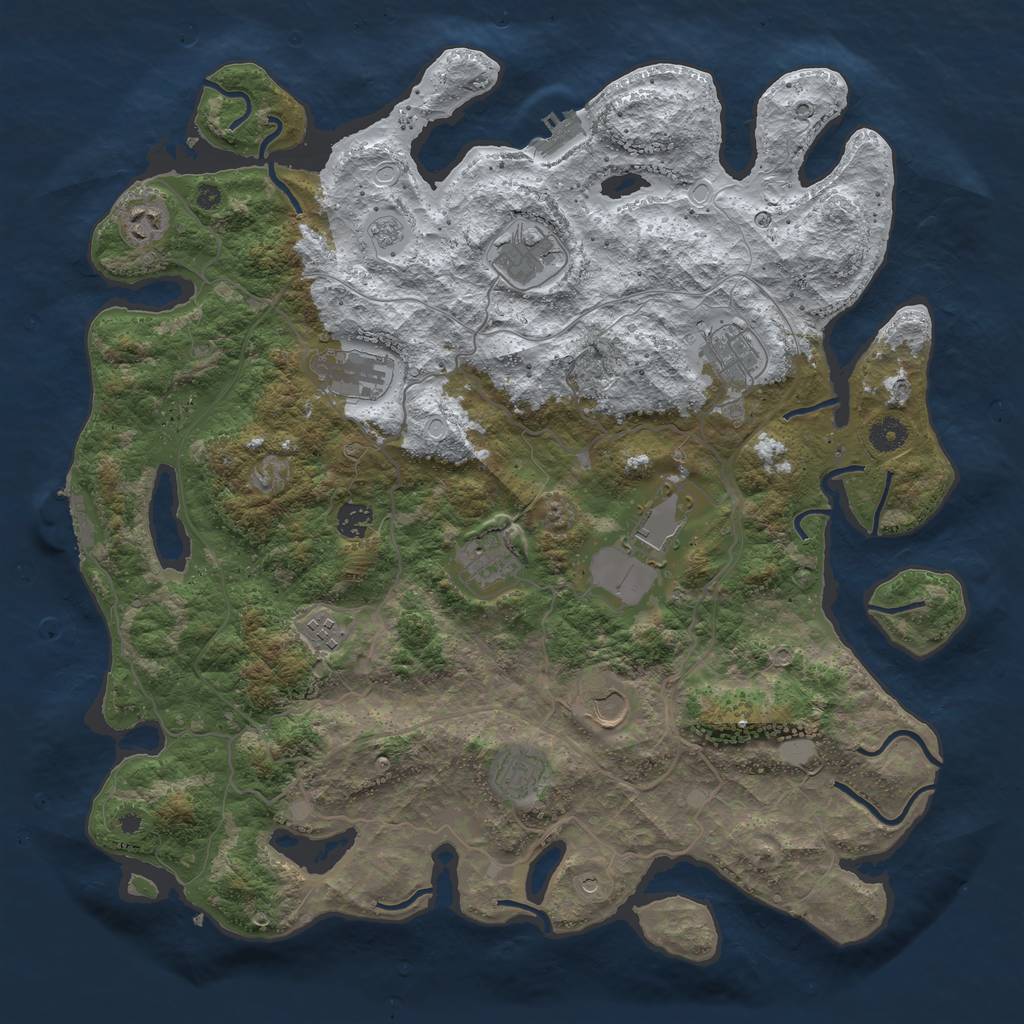 Rust Map: Procedural Map, Size: 4250, Seed: 4015367, 19 Monuments