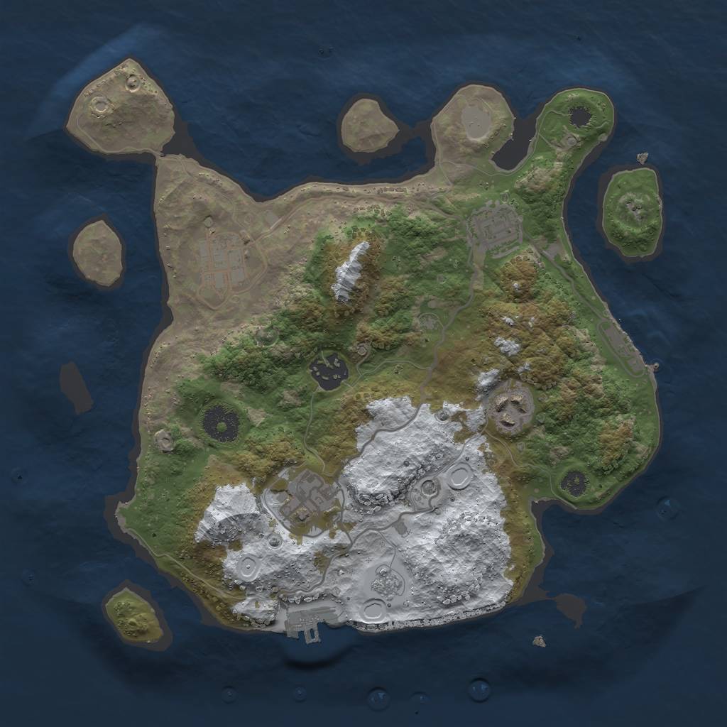 Rust Map: Procedural Map, Size: 3000, Seed: 7935781, 14 Monuments
