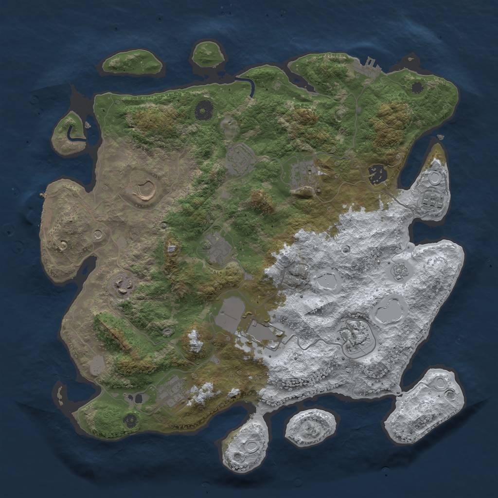 Rust Map: Procedural Map, Size: 3800, Seed: 196883502, 19 Monuments