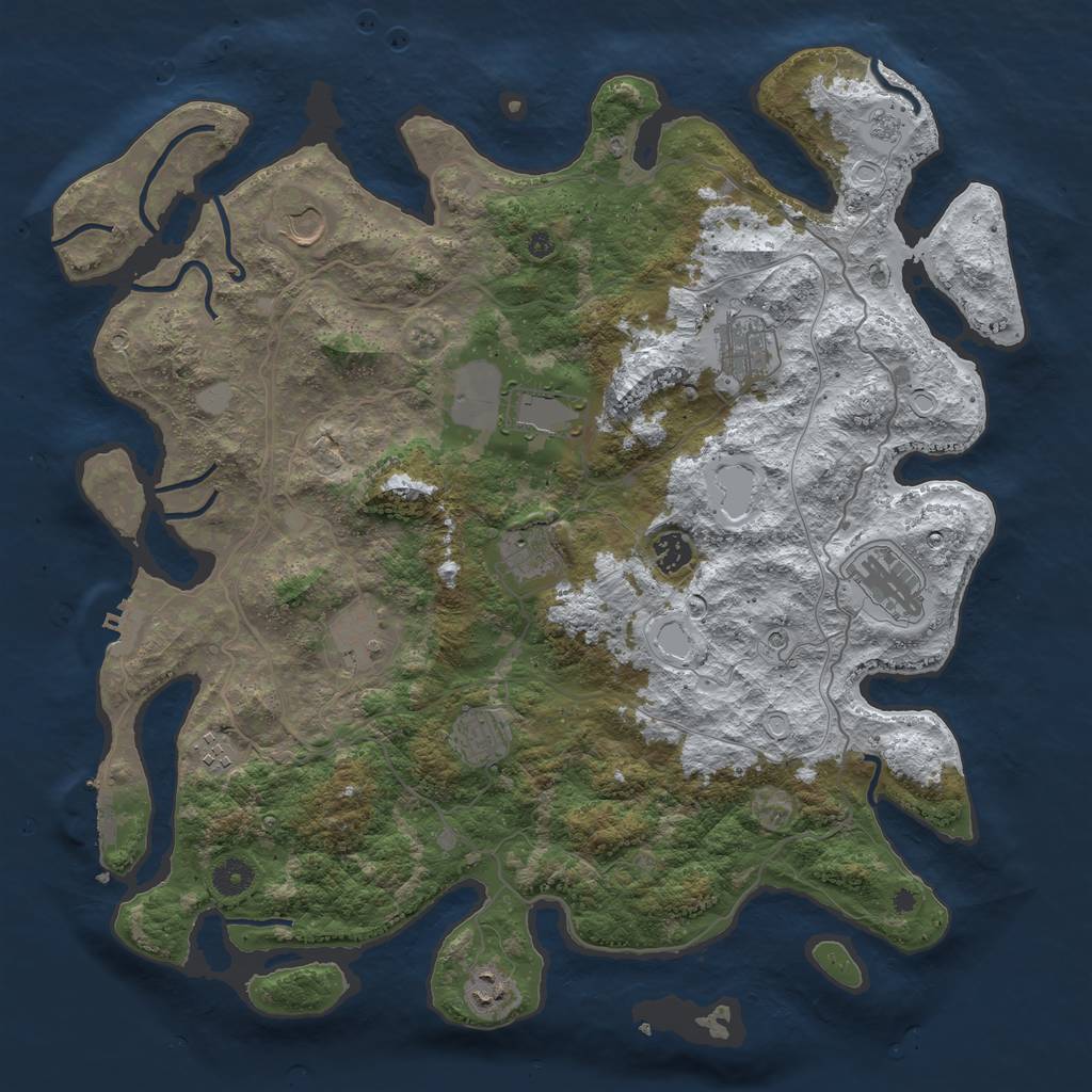Rust Map: Procedural Map, Size: 4250, Seed: 6055716, 19 Monuments