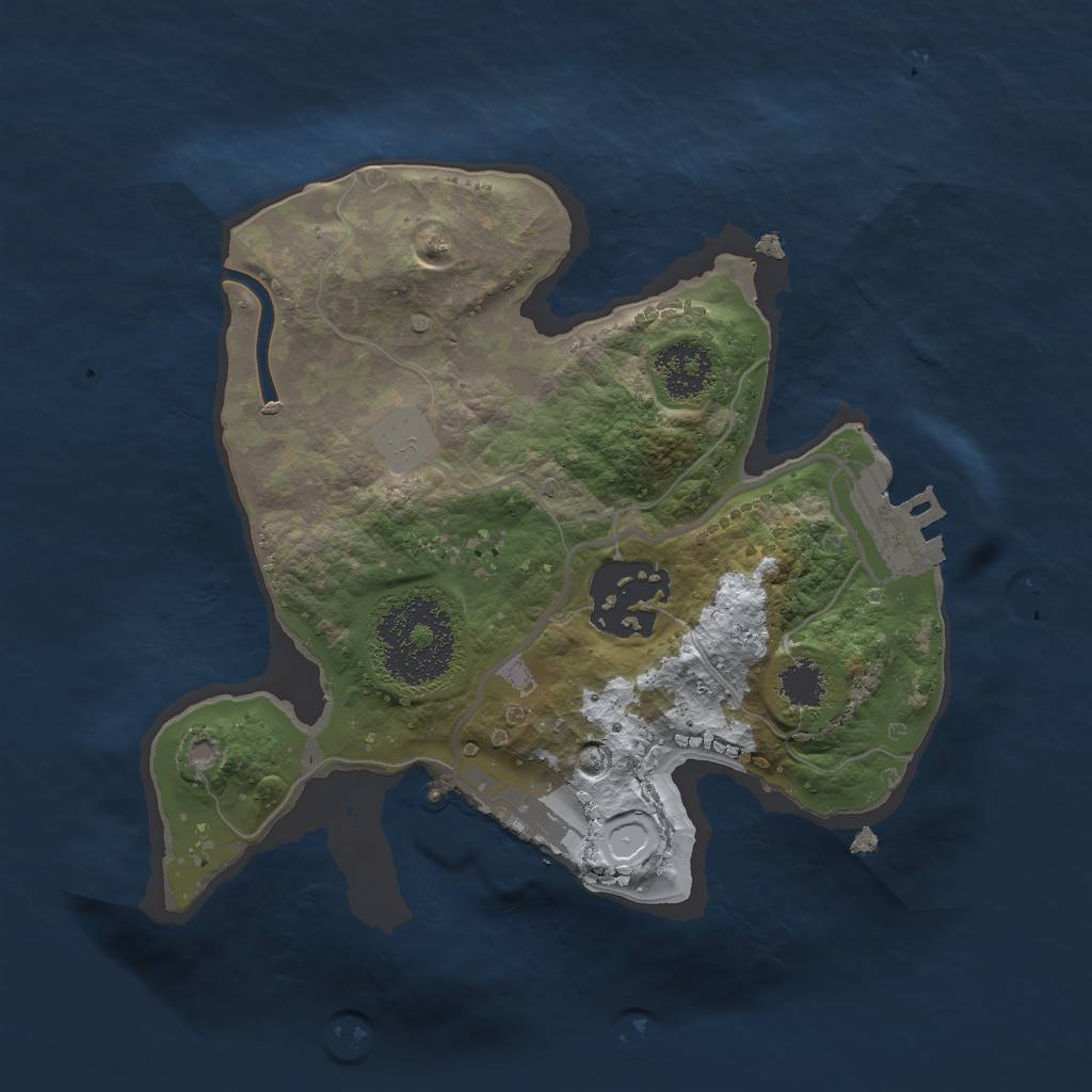 Rust Map: Procedural Map, Size: 2000, Seed: 1896744281, 8 Monuments