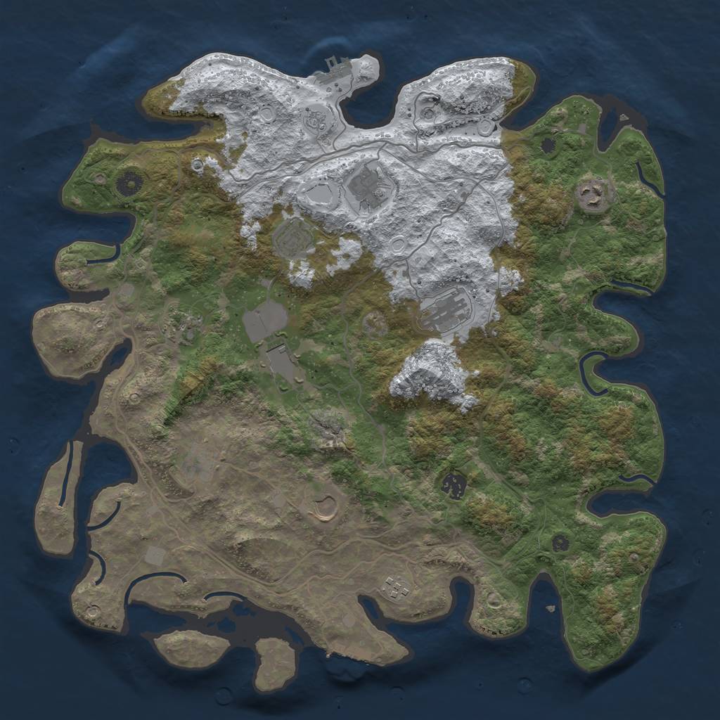 Rust Map: Procedural Map, Size: 4250, Seed: 5508929, 19 Monuments