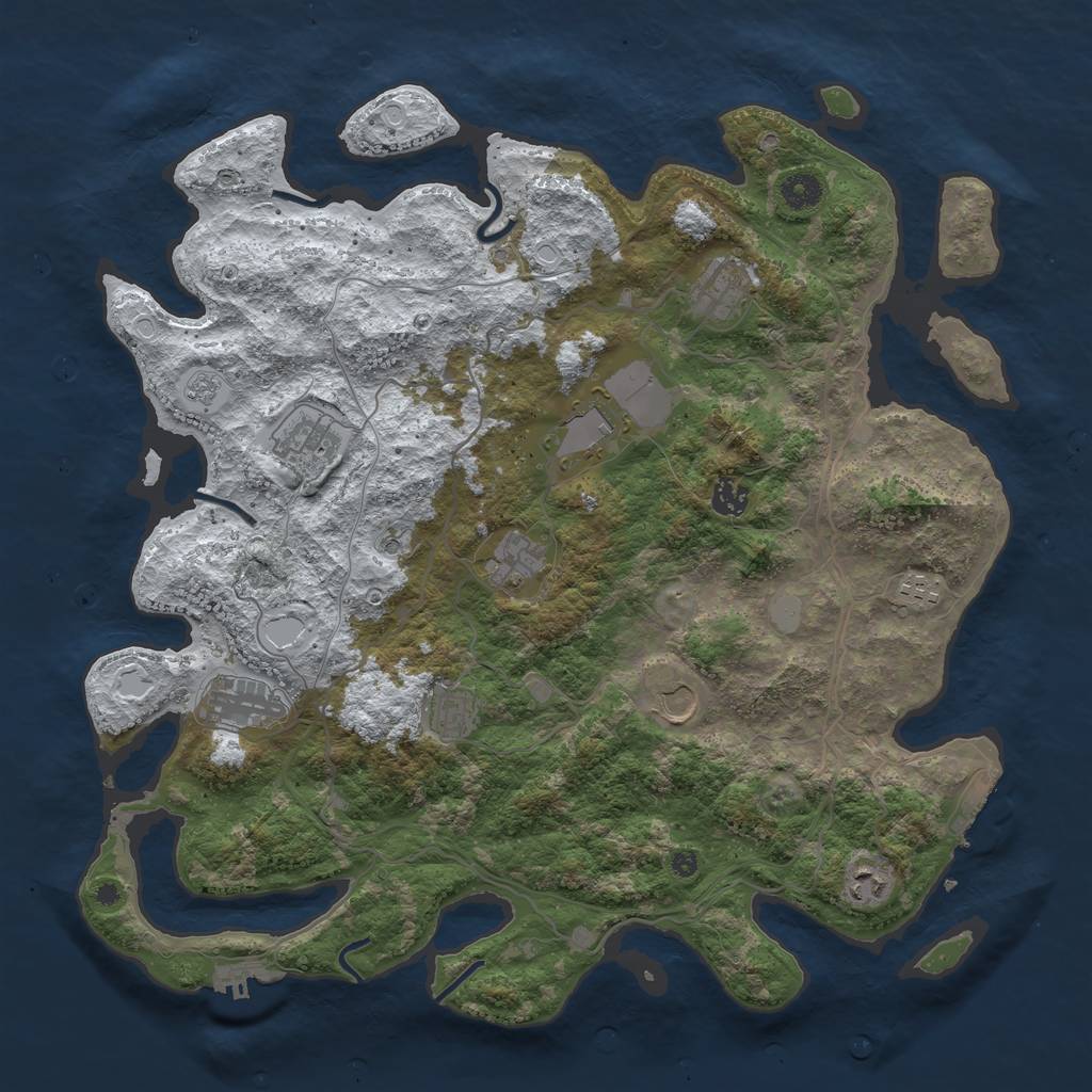 Rust Map: Procedural Map, Size: 4250, Seed: 5016104, 19 Monuments