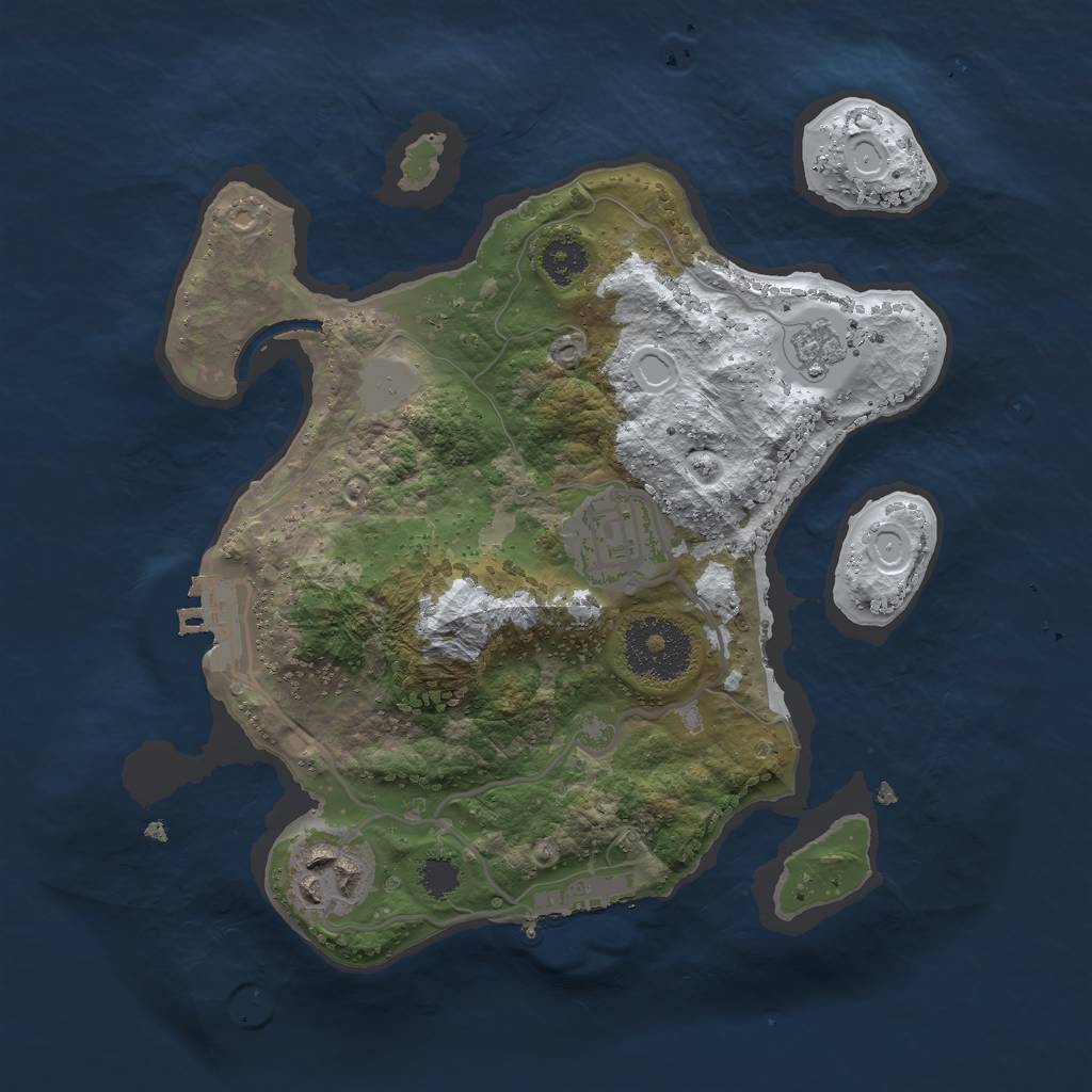 Rust Map: Procedural Map, Size: 2500, Seed: 114088898, 10 Monuments