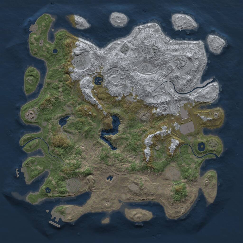 Rust Map: Procedural Map, Size: 4250, Seed: 4828436, 14 Monuments