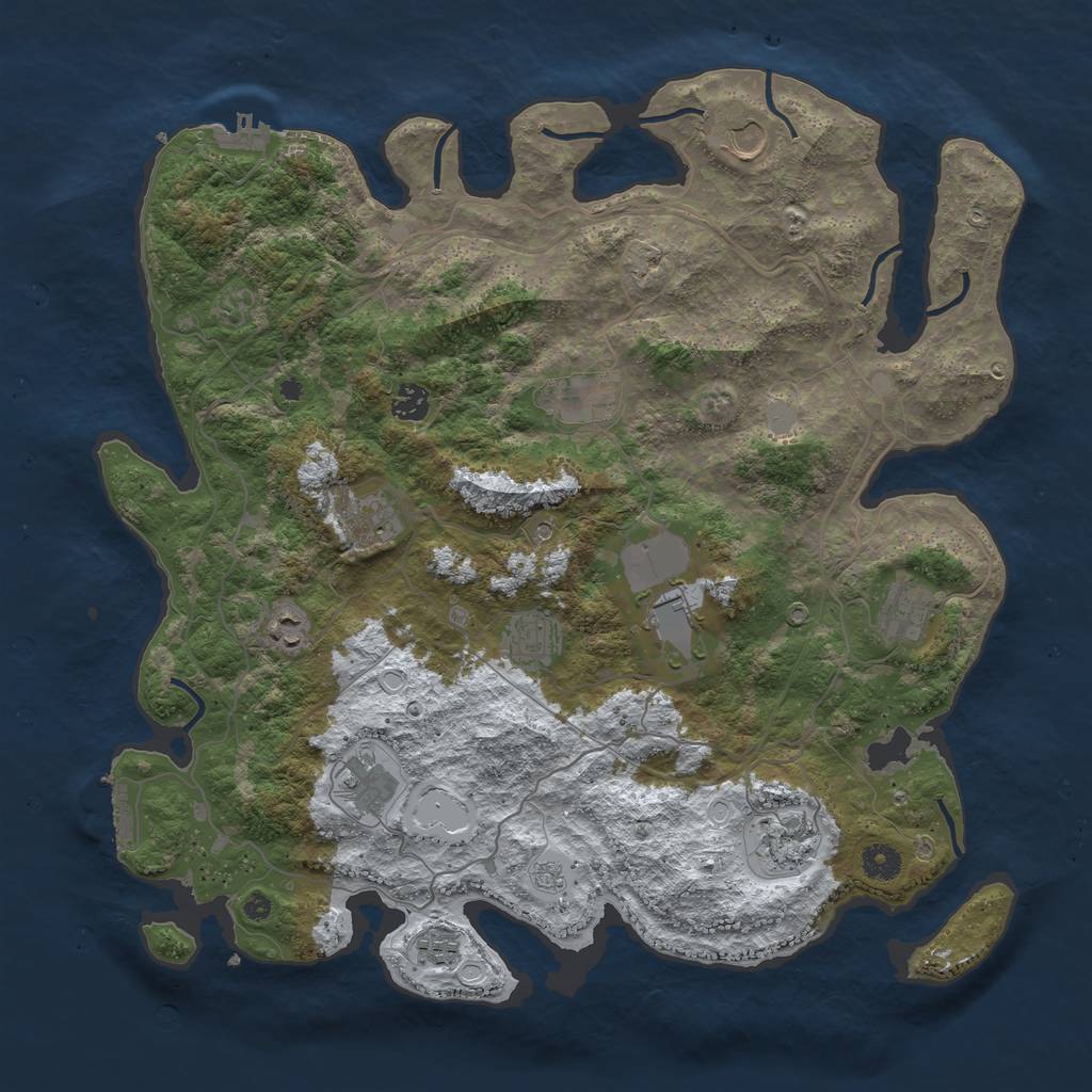 Rust Map: Procedural Map, Size: 4250, Seed: 741725, 20 Monuments
