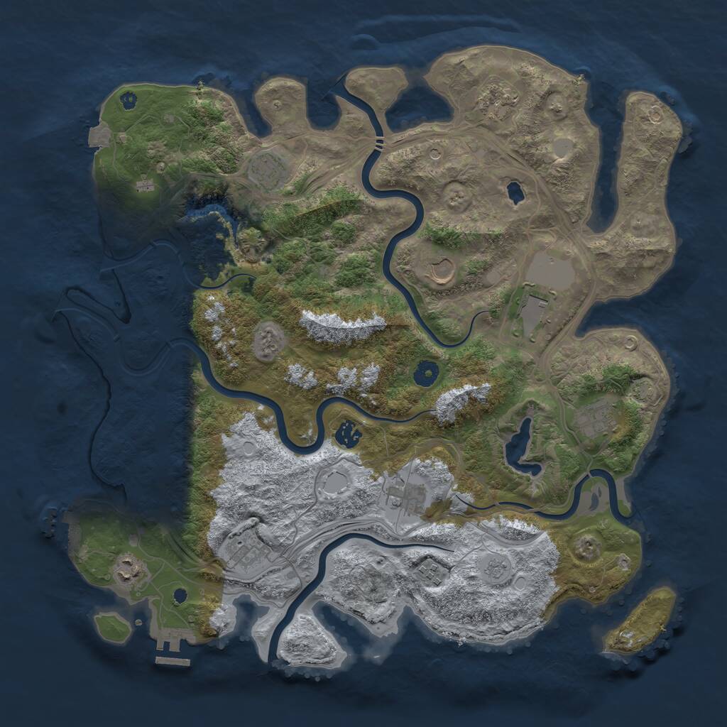 Rust Map: Procedural Map, Size: 4250, Seed: 741725, 16 Monuments
