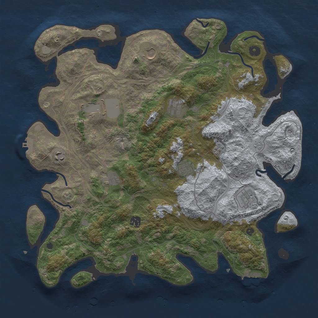 Rust Map: Procedural Map, Size: 4250, Seed: 2761104, 16 Monuments