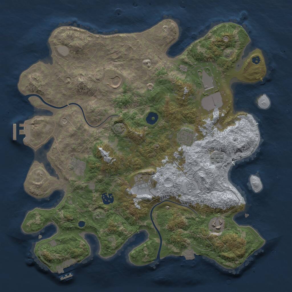 Rust Map: Procedural Map, Size: 3620, Seed: 4646, 14 Monuments