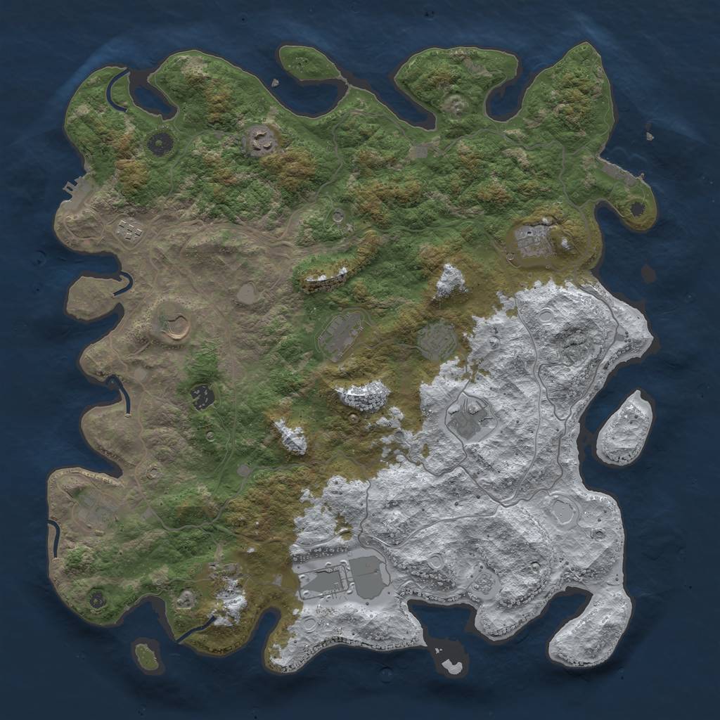 Rust Map: Procedural Map, Size: 4500, Seed: 1446081, 20 Monuments