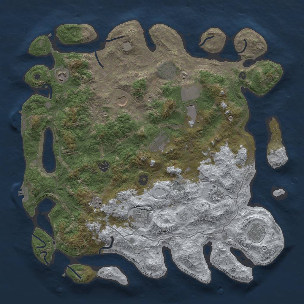 Rust Map: Procedural Map, Size: 4250, Seed: 1475722, 19 Monuments