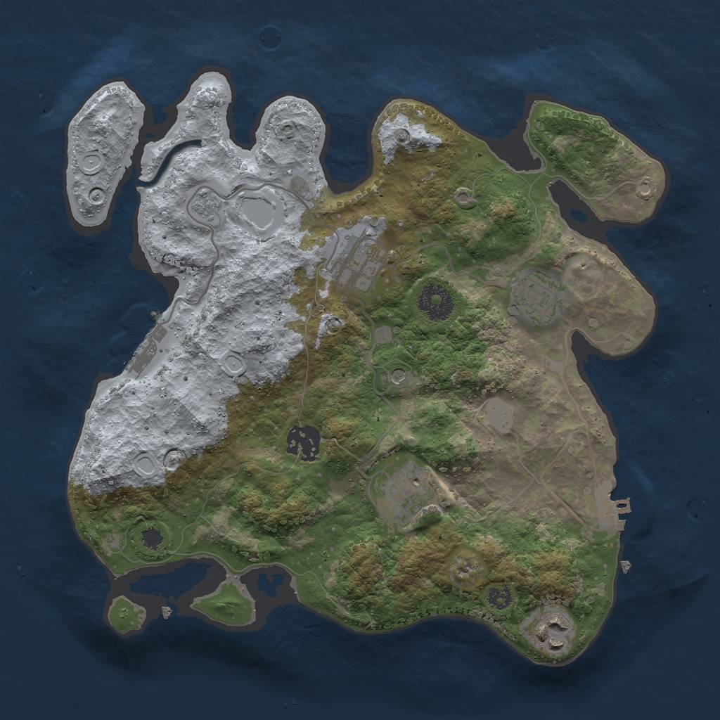 Rust Map: Procedural Map, Size: 3000, Seed: 1996094323, 14 Monuments