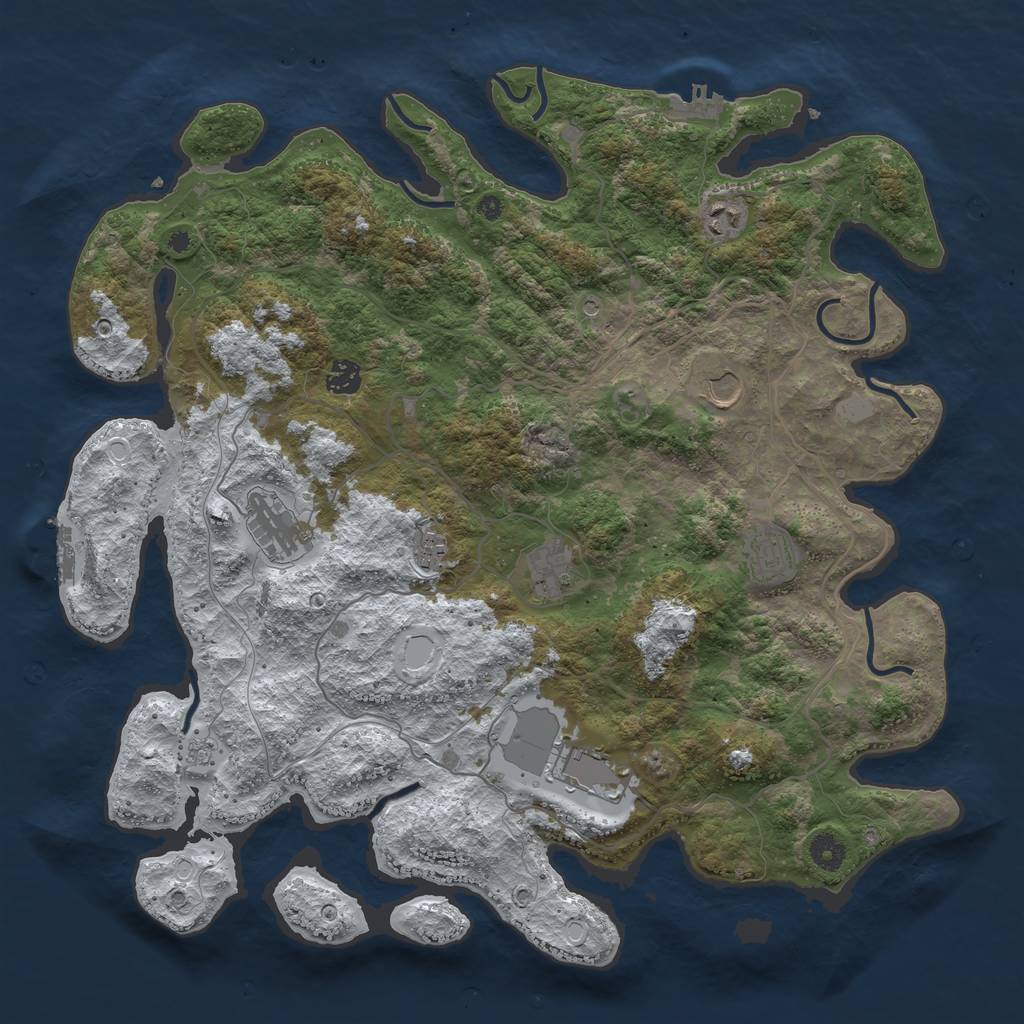 Rust Map: Procedural Map, Size: 4250, Seed: 2637331, 17 Monuments