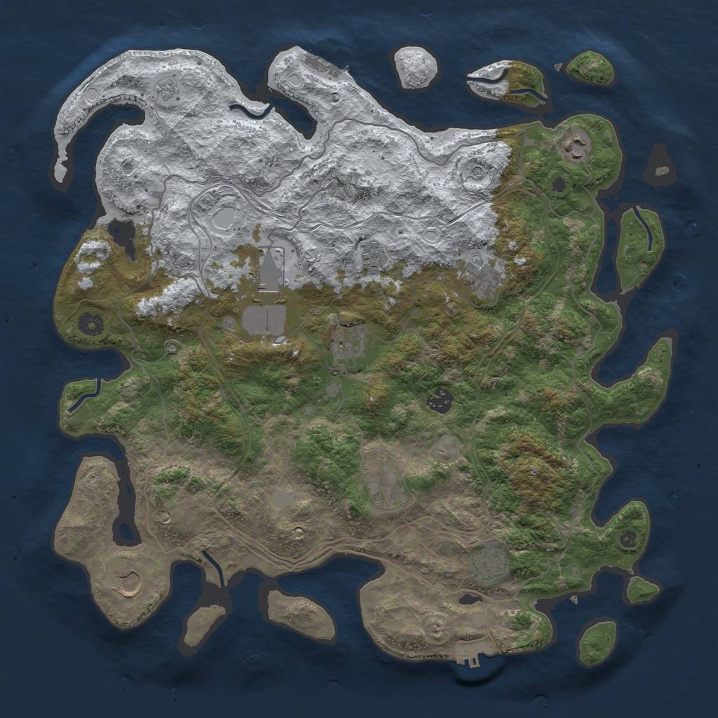 Rust Map: Procedural Map, Size: 4250, Seed: 3769825, 18 Monuments