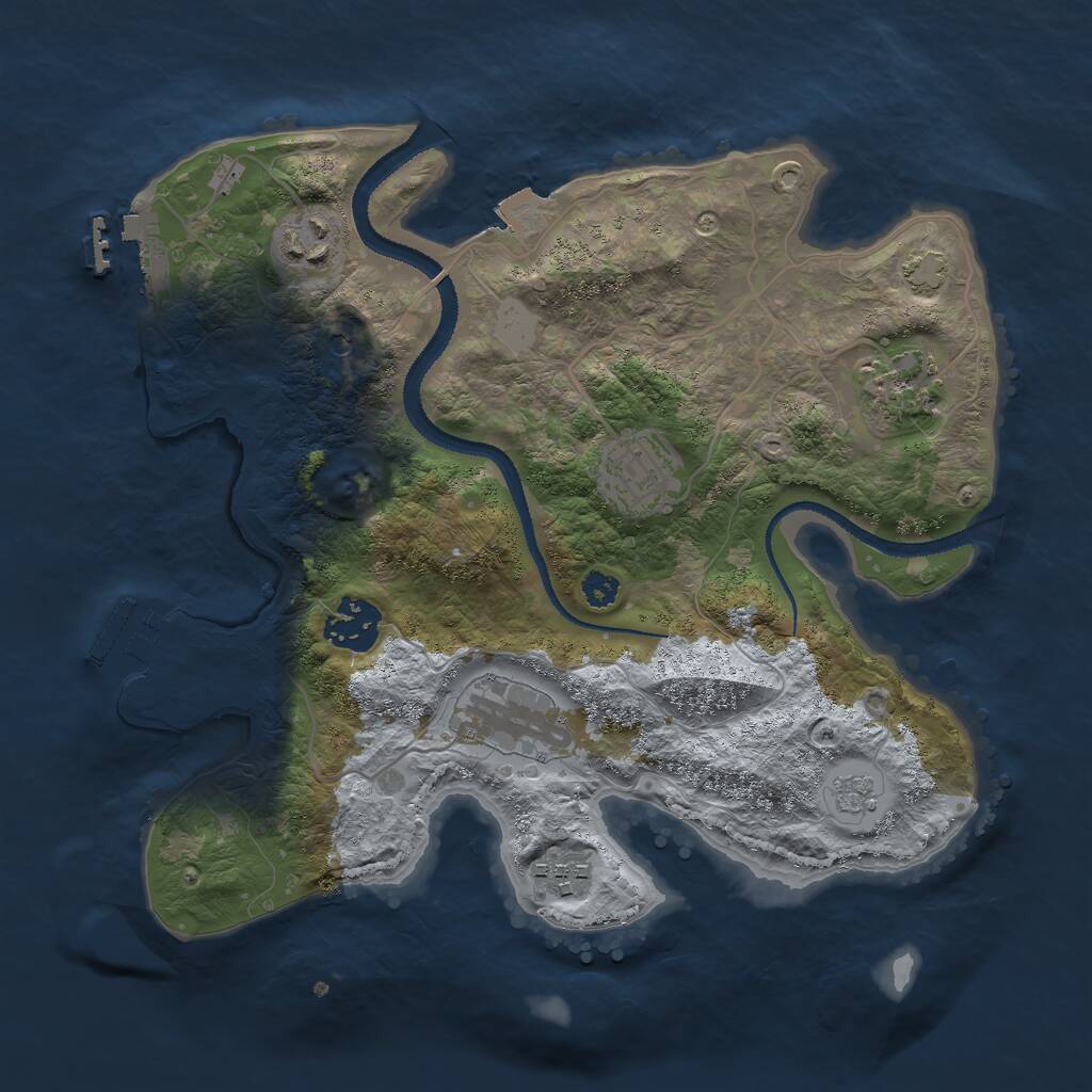 Rust Map: Procedural Map, Size: 3000, Seed: 480872, 12 Monuments