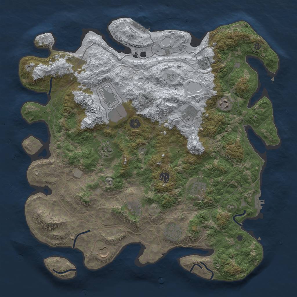 Rust Map: Procedural Map, Size: 4250, Seed: 5195682, 19 Monuments