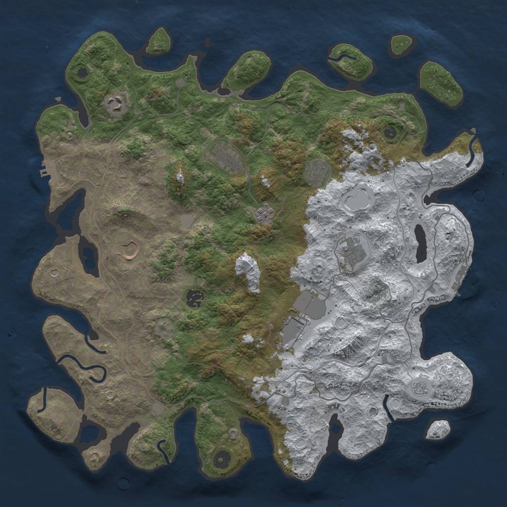 Rust Map: Procedural Map, Size: 4250, Seed: 4900069, 17 Monuments