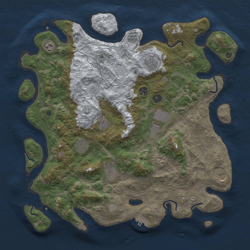 Rust Map: Procedural Map, Size: 4250, Seed: 61178, 18 Monuments