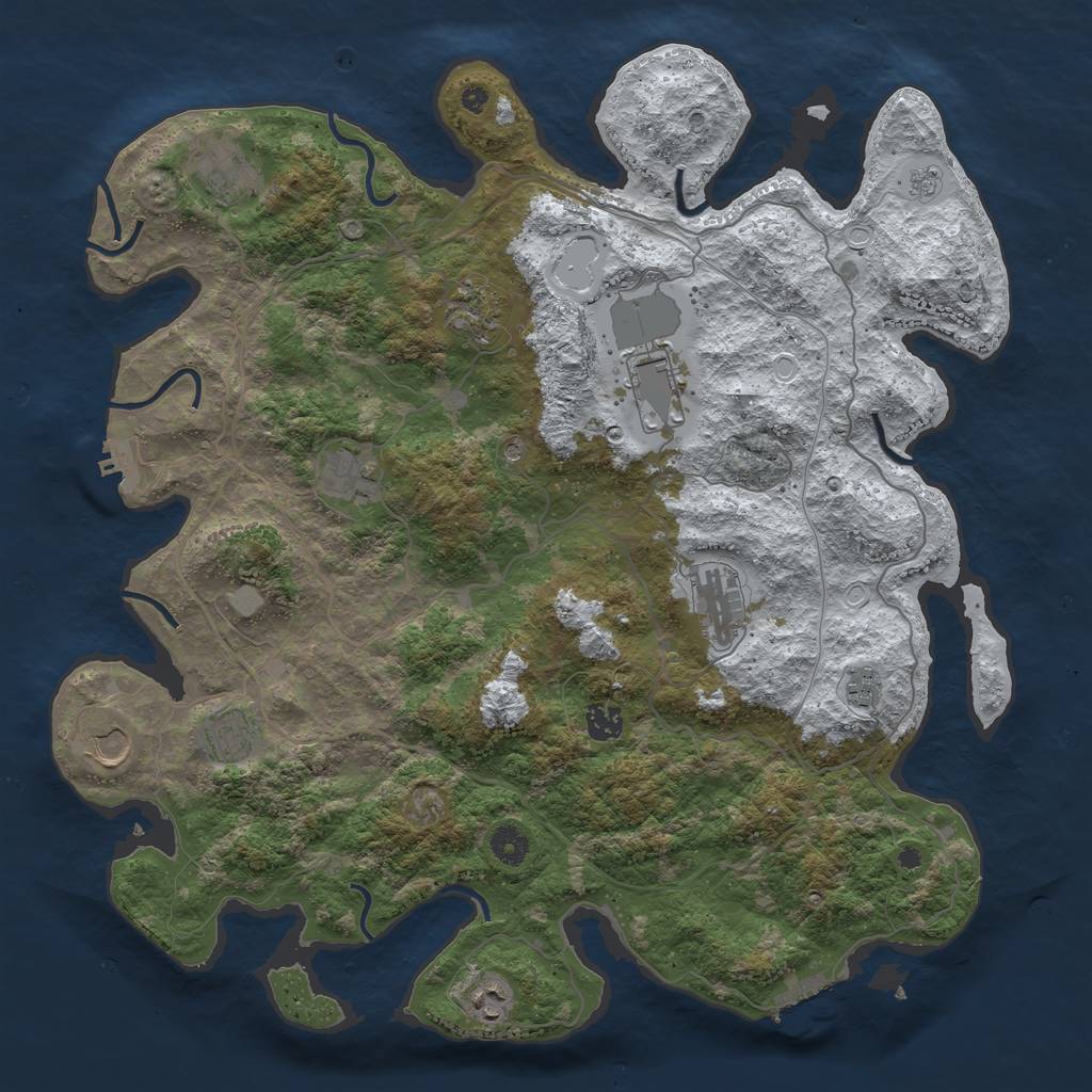 Rust Map: Procedural Map, Size: 4250, Seed: 5740502, 19 Monuments