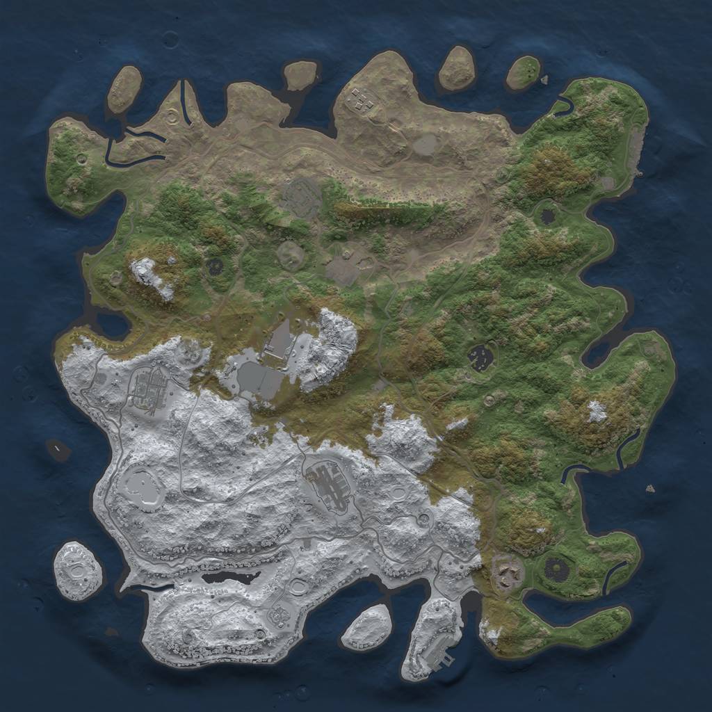 Rust Map: Procedural Map, Size: 4250, Seed: 2014408, 17 Monuments