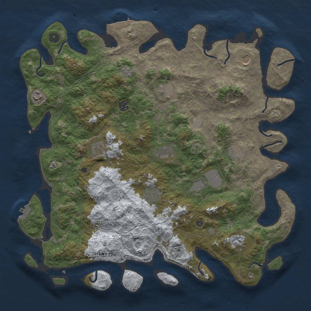 Rust Map: Procedural Map, Size: 4500, Seed: 1961362, 20 Monuments
