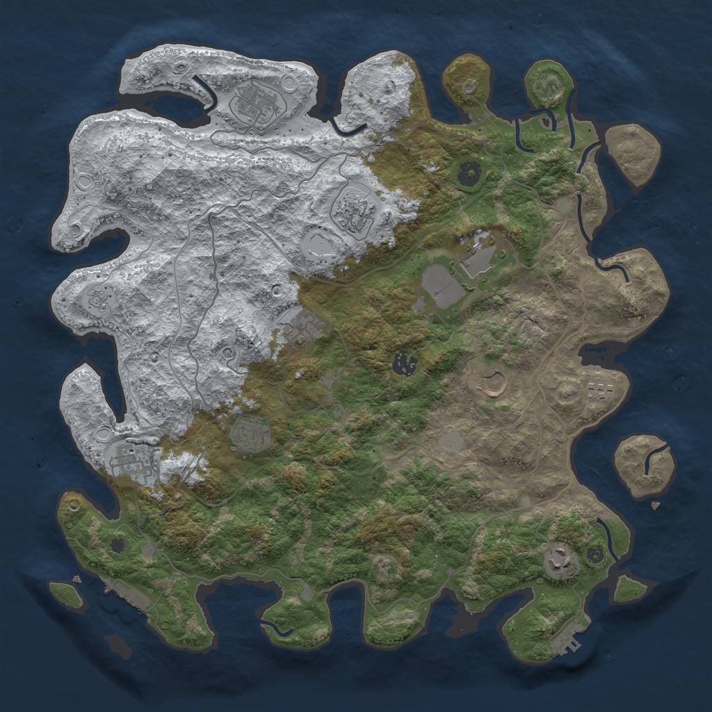 Rust Map: Procedural Map, Size: 4250, Seed: 5874521, 19 Monuments