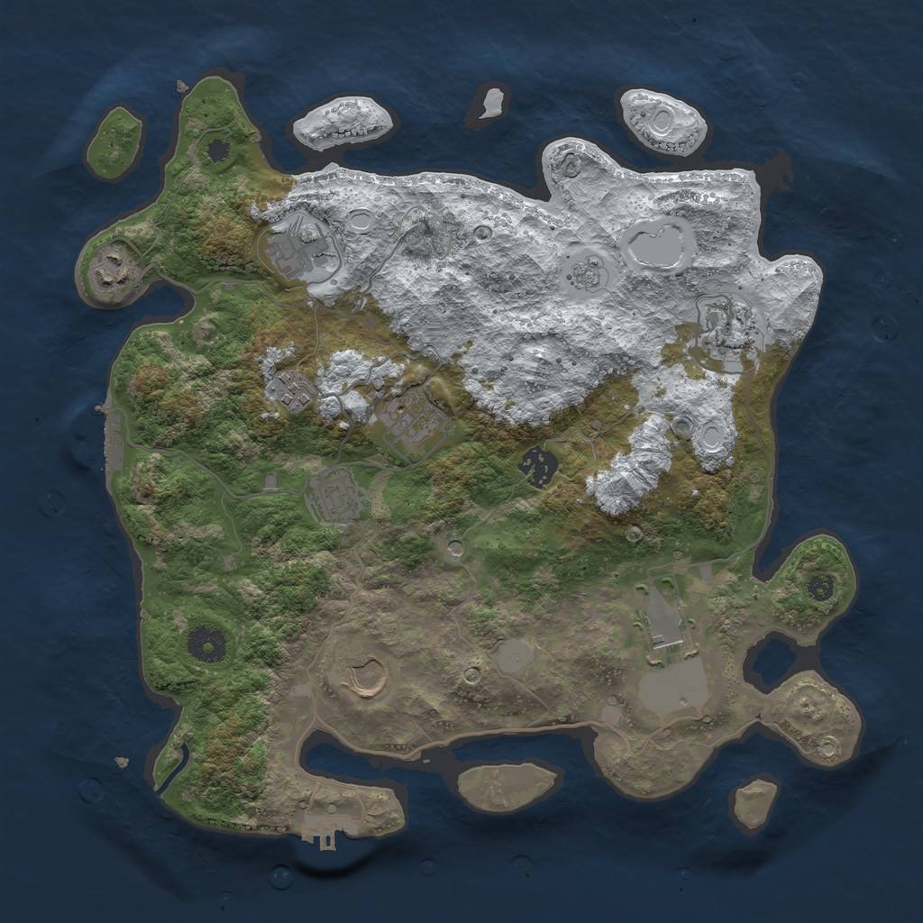 Rust Map: Procedural Map, Size: 3600, Seed: 21904, 18 Monuments