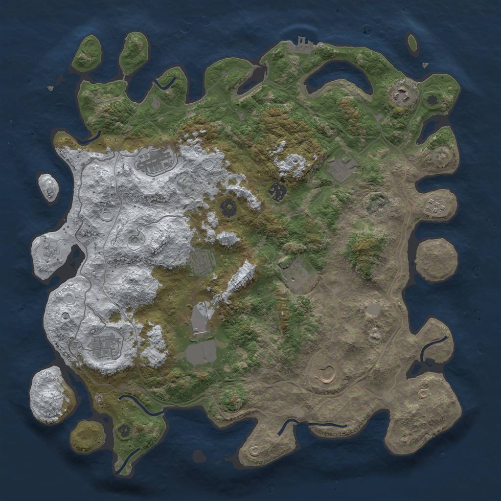 Rust Map: Procedural Map, Size: 4250, Seed: 3278652, 18 Monuments