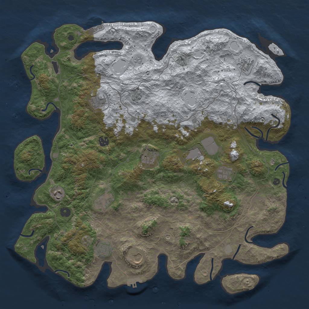 Rust Map: Procedural Map, Size: 4500, Seed: 575023, 20 Monuments