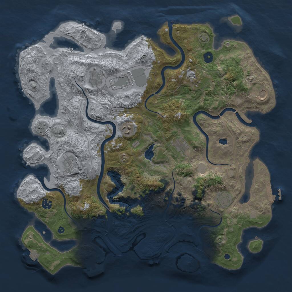 Rust Map: Procedural Map, Size: 4250, Seed: 2596318, 16 Monuments