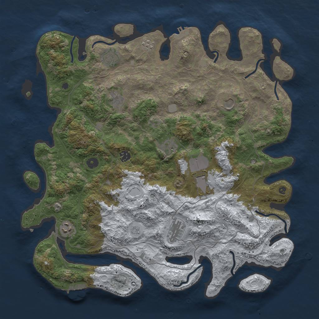 Rust Map: Procedural Map, Size: 4250, Seed: 4155372, 18 Monuments