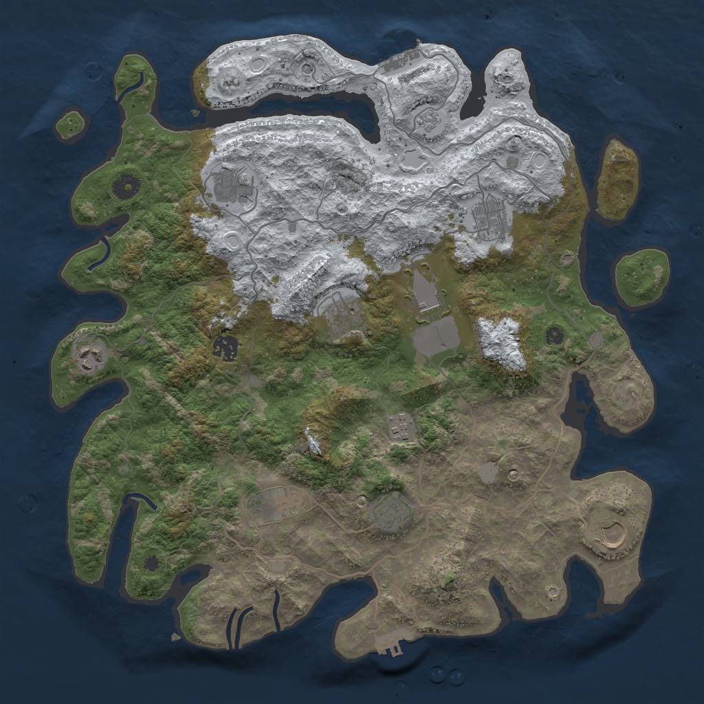 Rust Map: Procedural Map, Size: 4000, Seed: 815, 19 Monuments