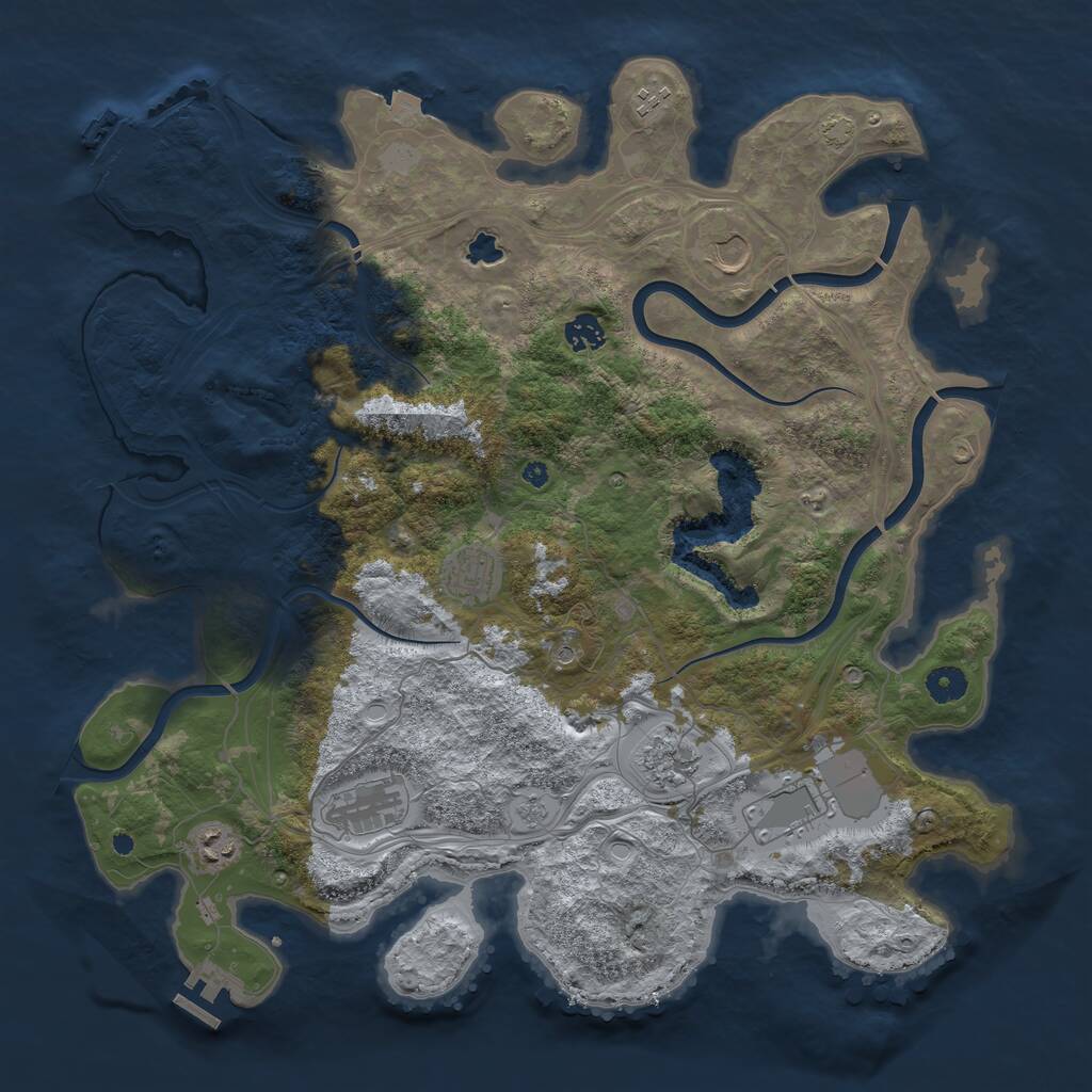 Rust Map: Procedural Map, Size: 4250, Seed: 5309569, 14 Monuments