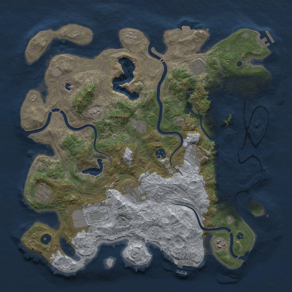 Rust Map: Procedural Map, Size: 4250, Seed: 4093435, 15 Monuments