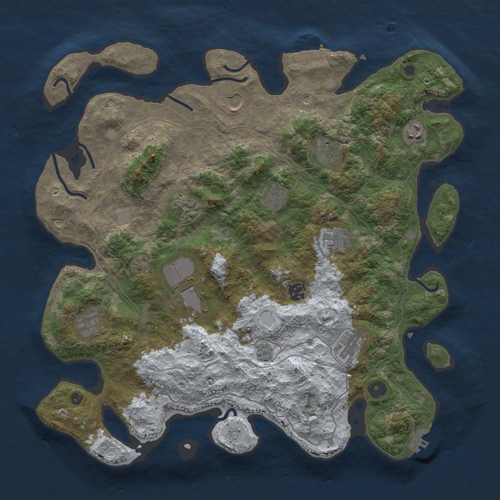 Rust Map: Procedural Map, Size: 4250, Seed: 4093435, 20 Monuments