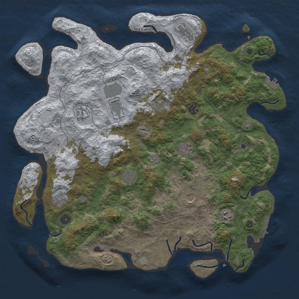 Rust Map: Procedural Map, Size: 4500, Seed: 2668623, 20 Monuments