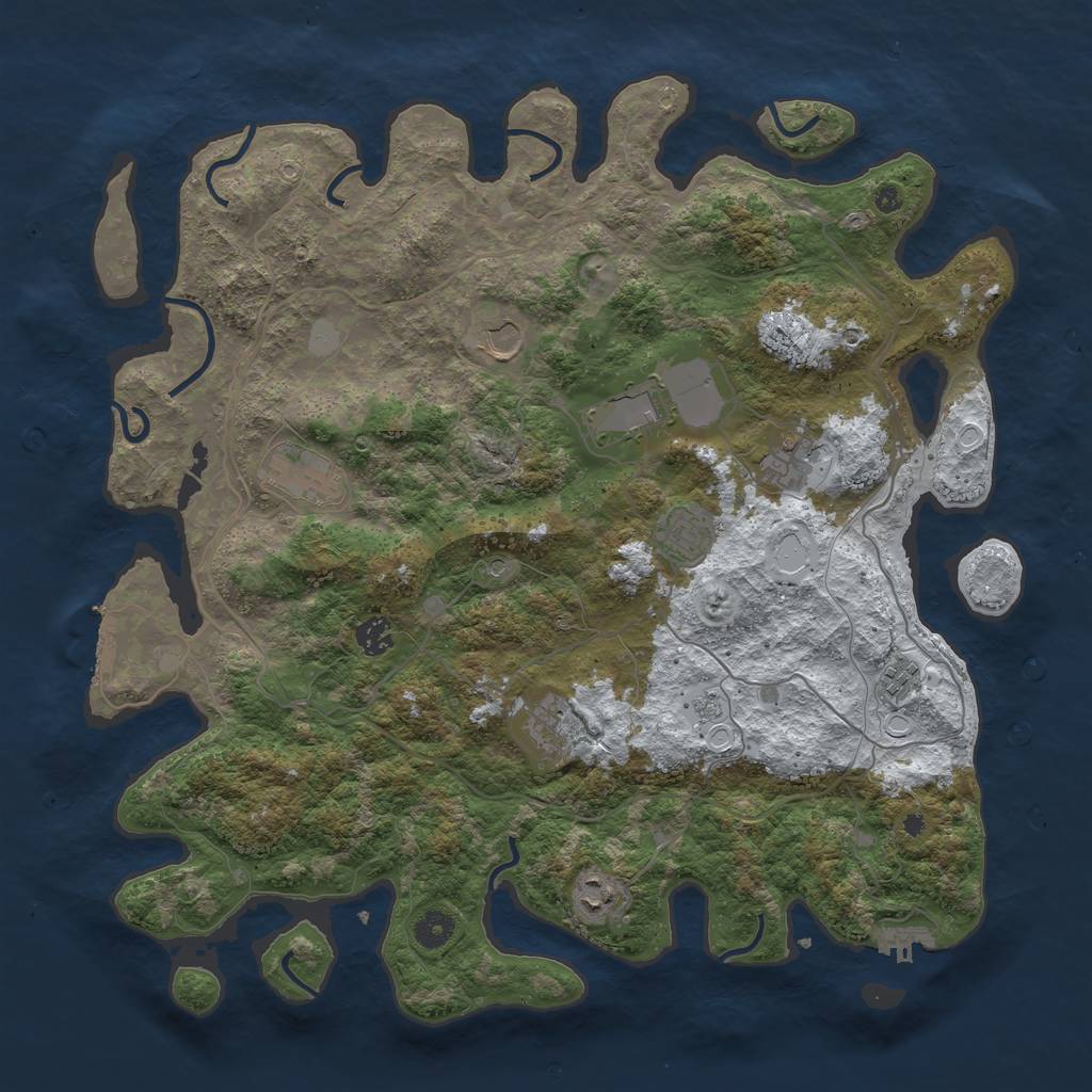 Rust Map: Procedural Map, Size: 4250, Seed: 4455580, 18 Monuments