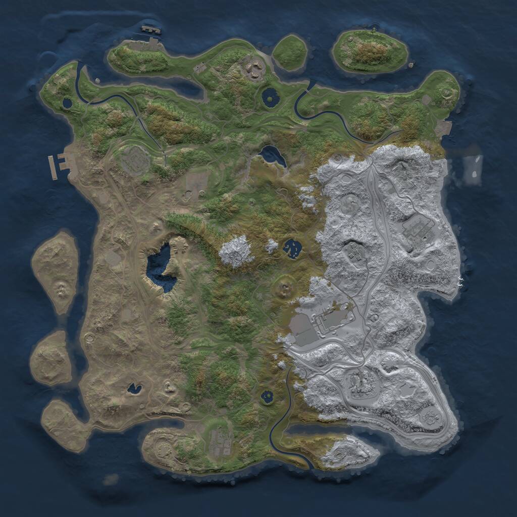 Rust Map: Procedural Map, Size: 4250, Seed: 2767766, 15 Monuments