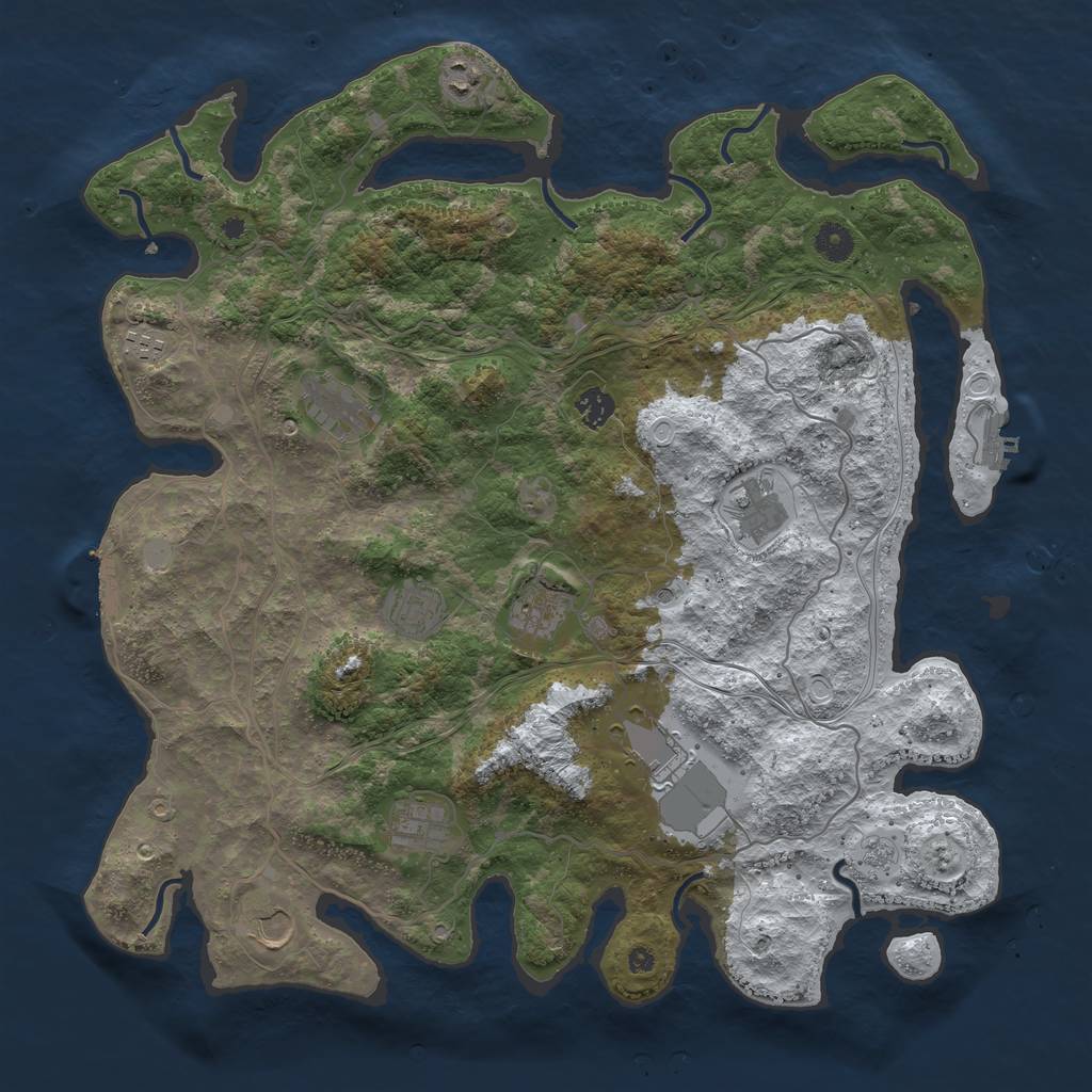 Rust Map: Procedural Map, Size: 4250, Seed: 2898978, 19 Monuments
