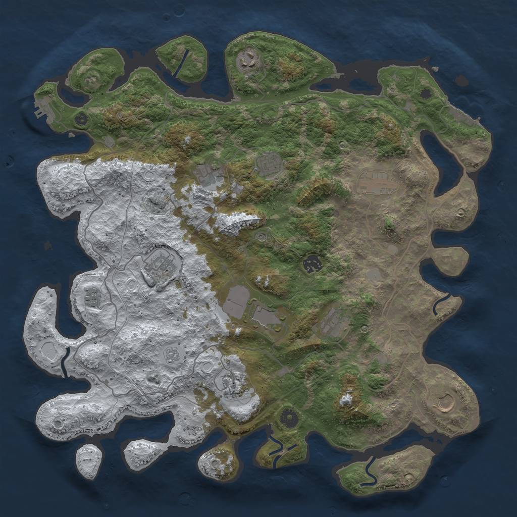 Rust Map: Procedural Map, Size: 4250, Seed: 4087881, 20 Monuments
