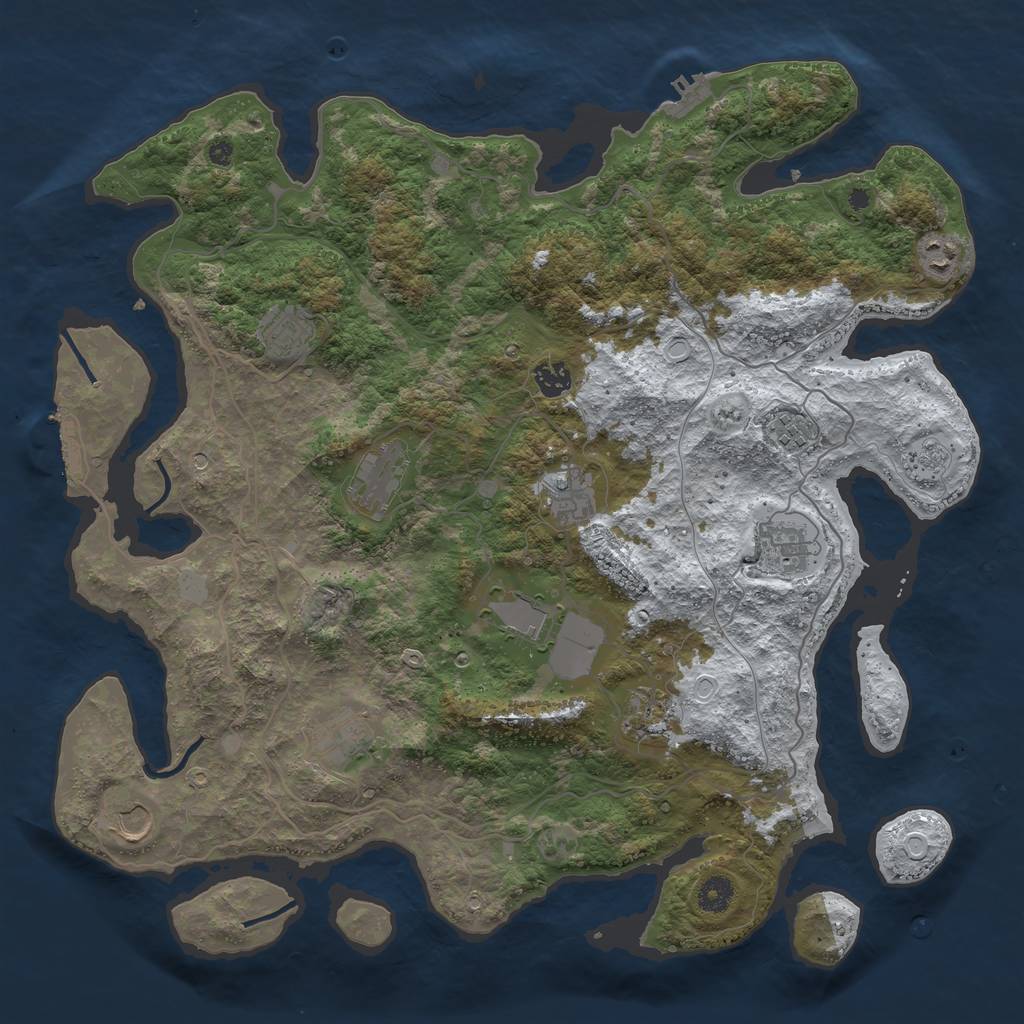 Rust Map: Procedural Map, Size: 4250, Seed: 3896323, 20 Monuments