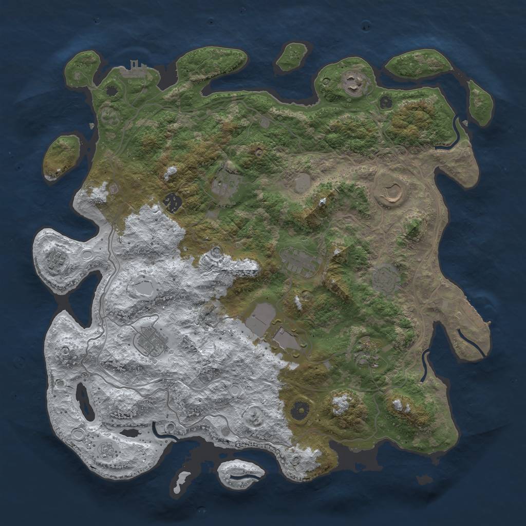 Rust Map: Procedural Map, Size: 4250, Seed: 1879628, 19 Monuments