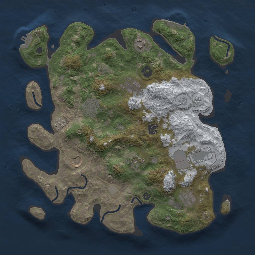 Rust Map: Procedural Map, Size: 3500, Seed: 20220420, 18 Monuments